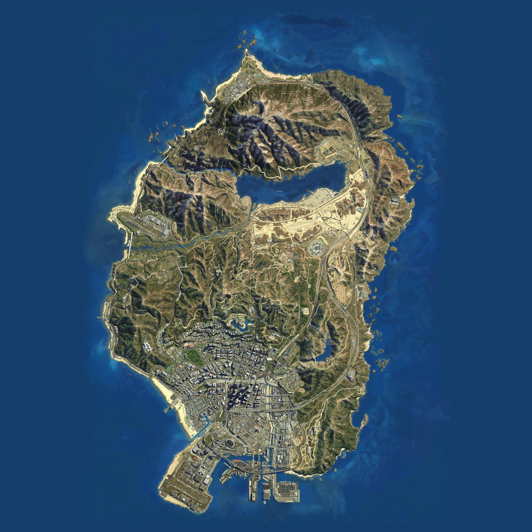 Map of Los Santos and Blaine County